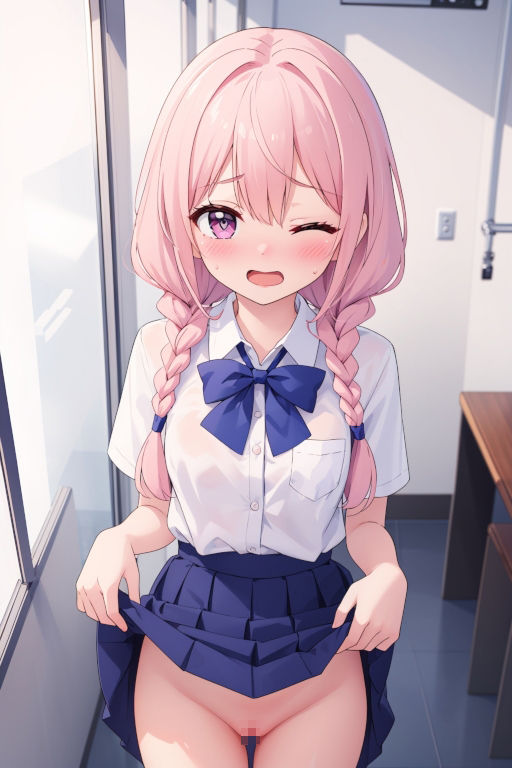 サンプル画像3:貧乳美少女画集No.027 制服スカートたくし上げ×ノーパン（スジver.） 73枚(愛のA工房) [d_462805]