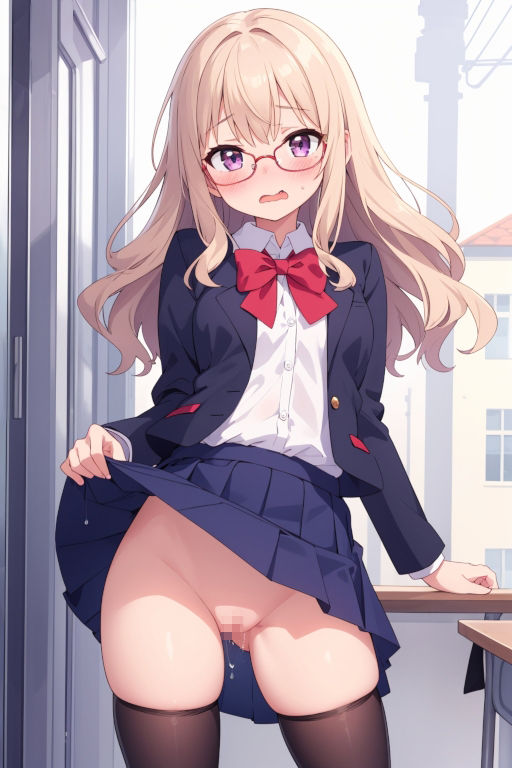 サンプル画像4:貧乳美少女画集No.027 制服スカートたくし上げ×ノーパン（スジver.） 73枚(愛のA工房) [d_462805]