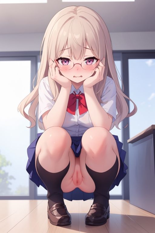 サンプル画像4:貧乳美少女画集No.029 制服スカートたくし上げ×ノーパン 43枚(愛のA工房) [d_462813]