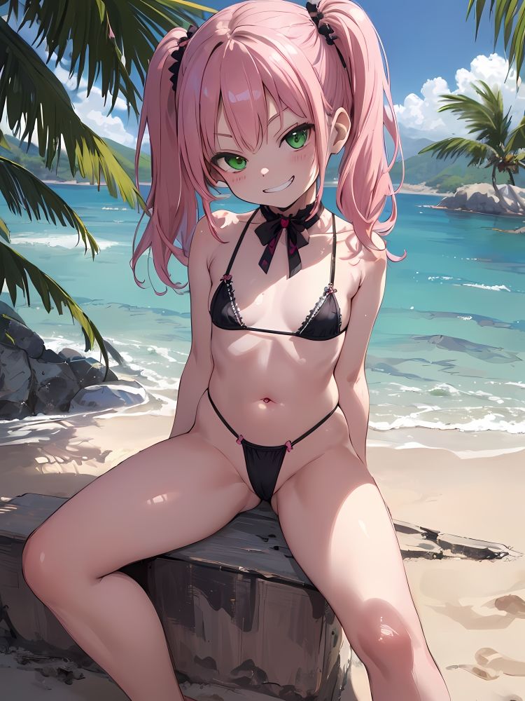 サンプル画像1:夏の海岸で出会ったメス○キに弄ばれて敗北射精(どぼぼん工房) [d_462838]