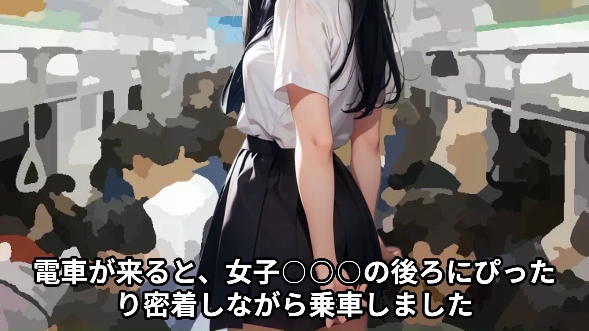 【J〇痴●体験告白】満員電車でおとなしい女子○○○を友達の前でイかせまくった話