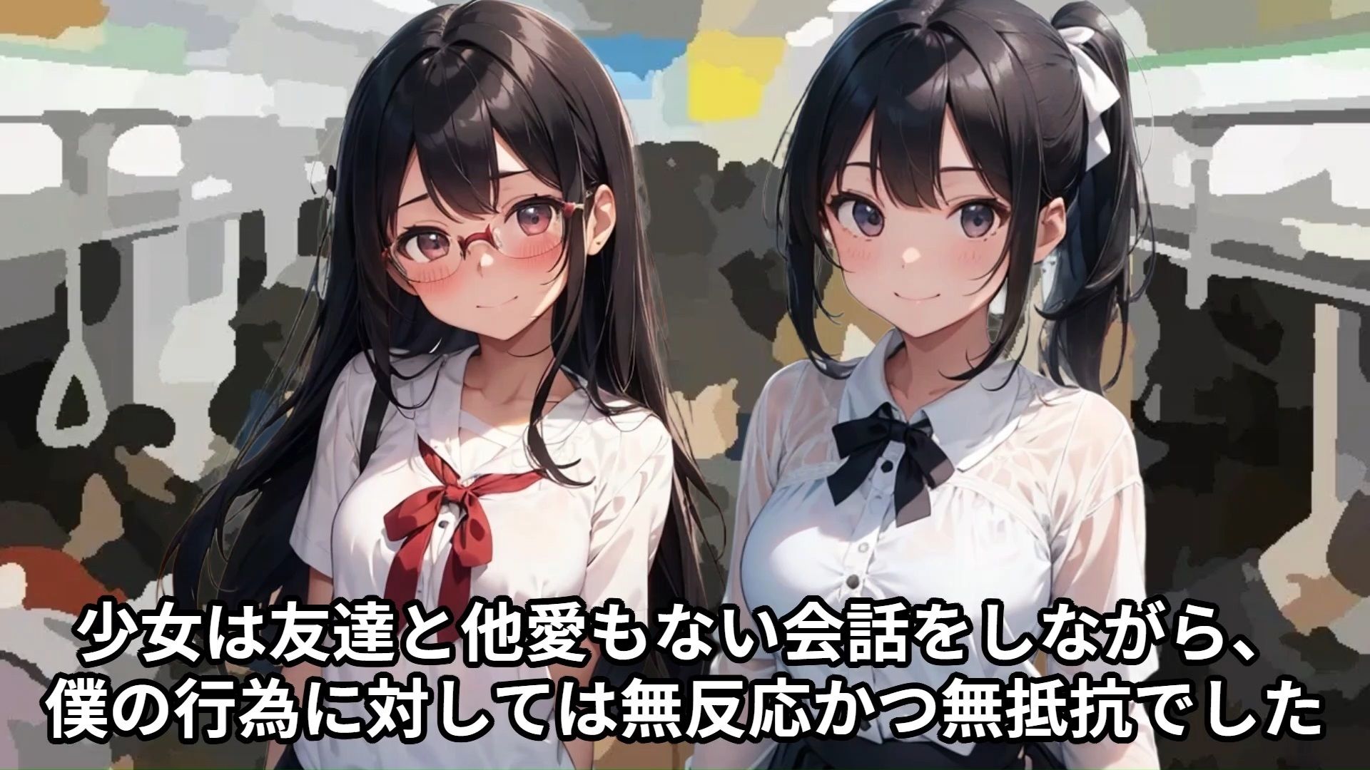 【J〇痴●体験告白】満員電車でおとなしい女子○○○を友達の前でイかせまくった話