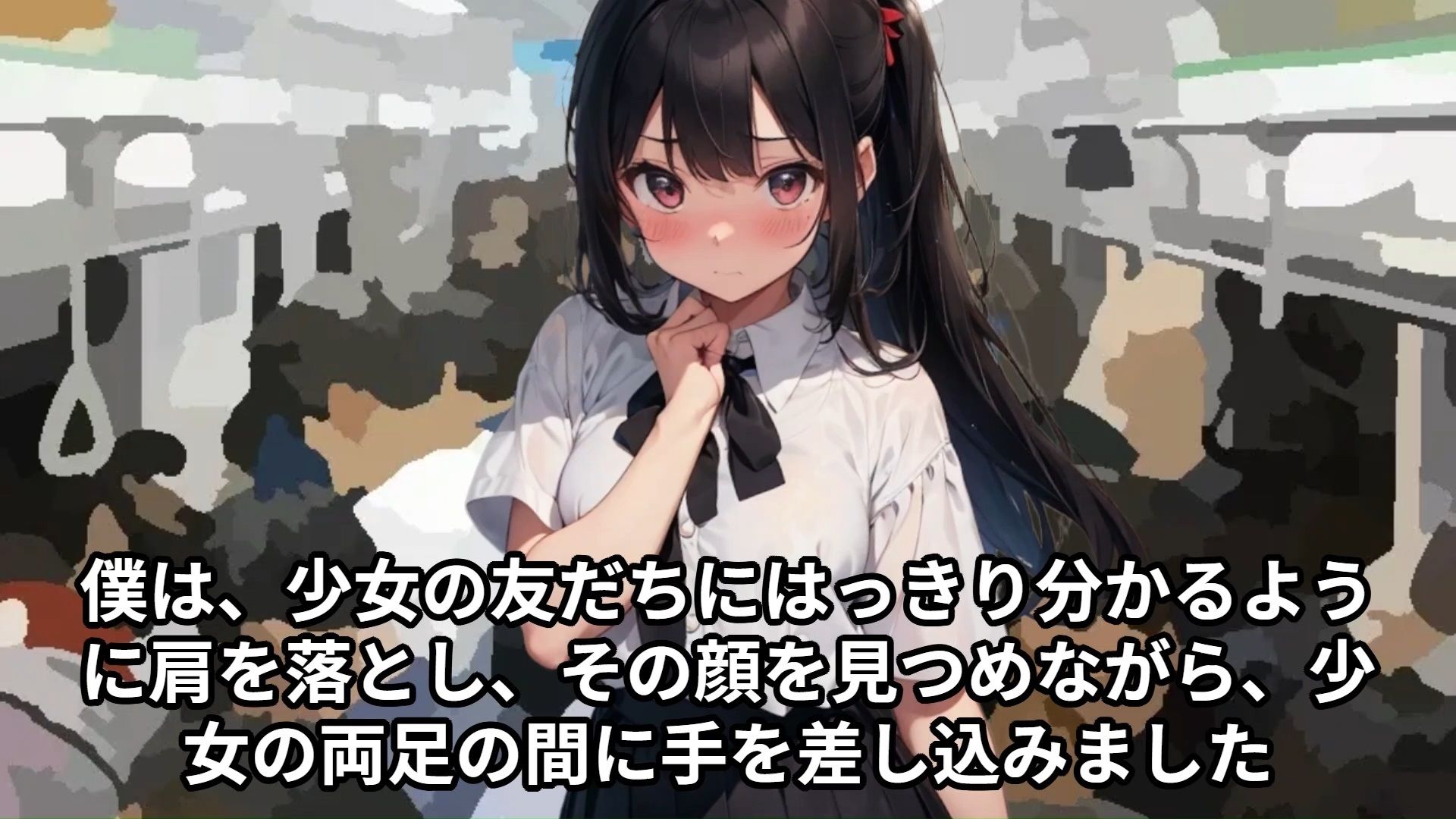 【J〇痴●体験告白】満員電車でおとなしい女子○○○を友達の前でイかせまくった話