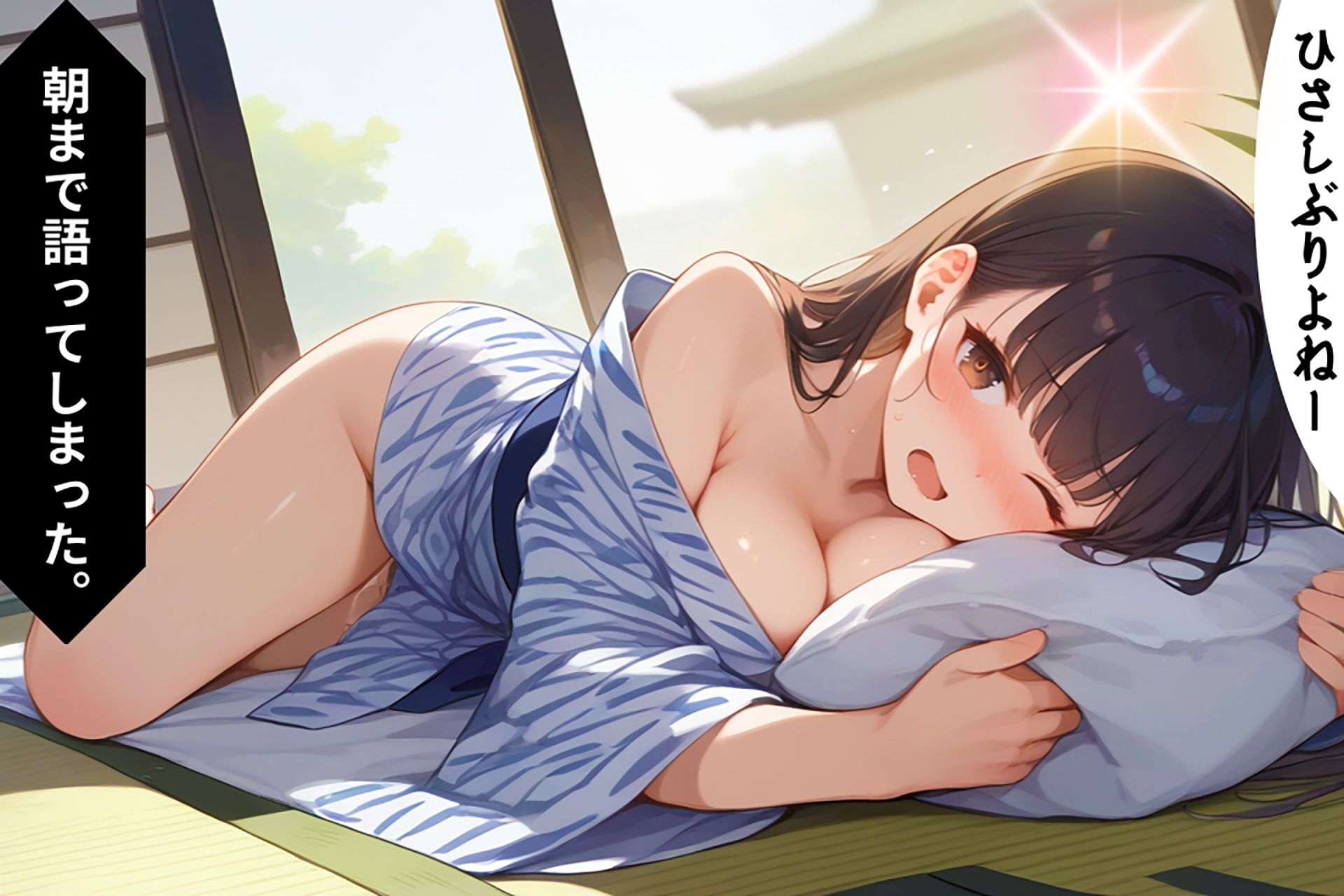 サンプル画像5:浴衣の隙間から覗く肌に我慢できず…従妹お姉ちゃんに手を伸ばした件【セリフ/擬音付き】(夜のたしなみ) [d_462938]