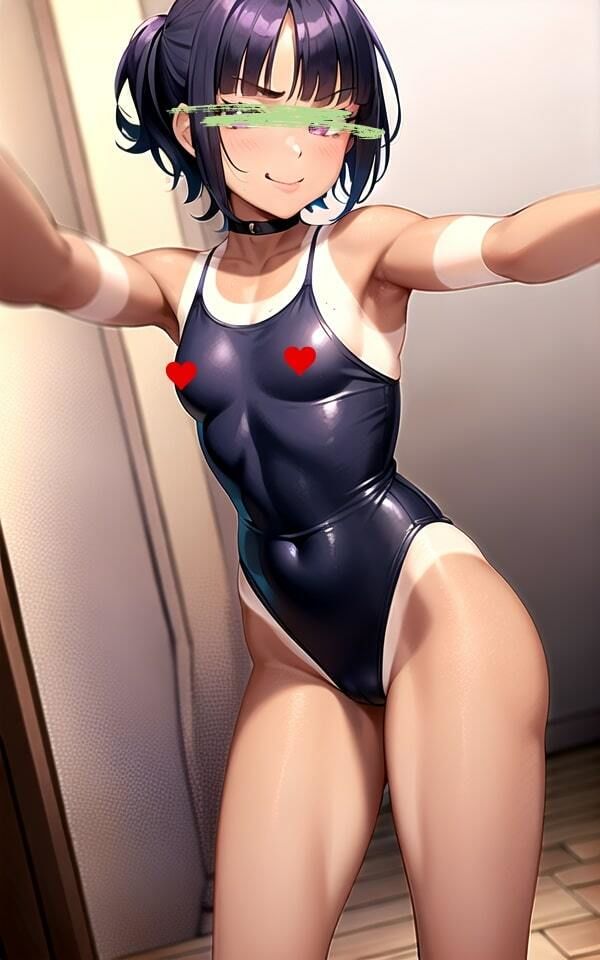 サンプル画像1:ぴっちぴちっ！ スクール水着を 着てみた？(ムラムラボーイ) [d_463134]