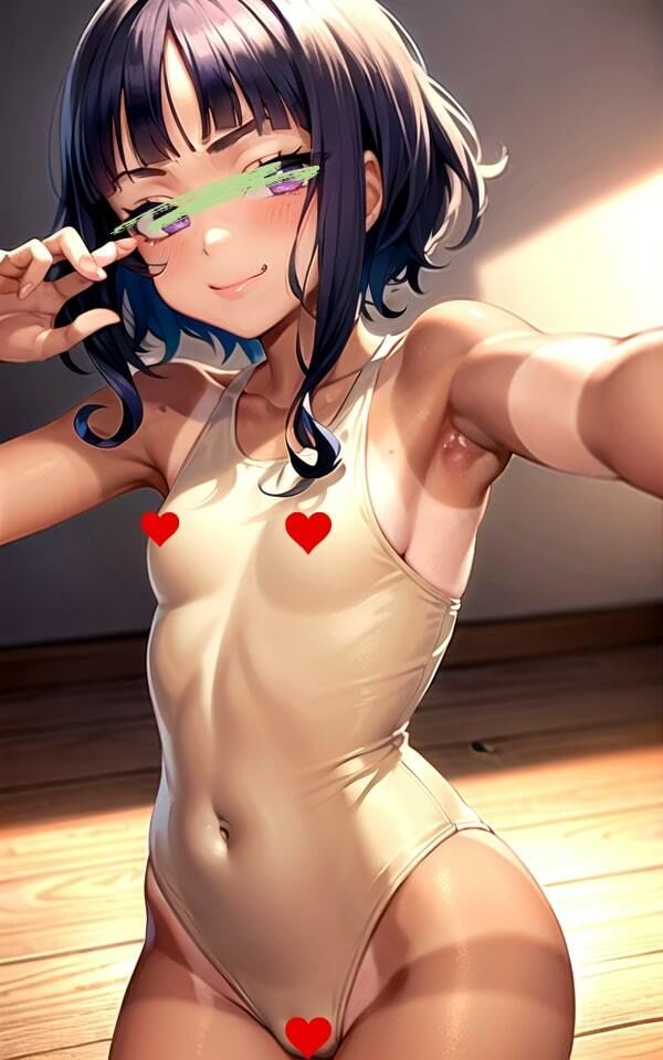 サンプル画像2:ぴっちぴちっ！ スクール水着を 着てみた？(ムラムラボーイ) [d_463134]