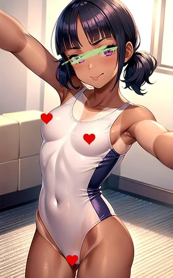 サンプル画像4:ぴっちぴちっ！ スクール水着を 着てみた？(ムラムラボーイ) [d_463134]