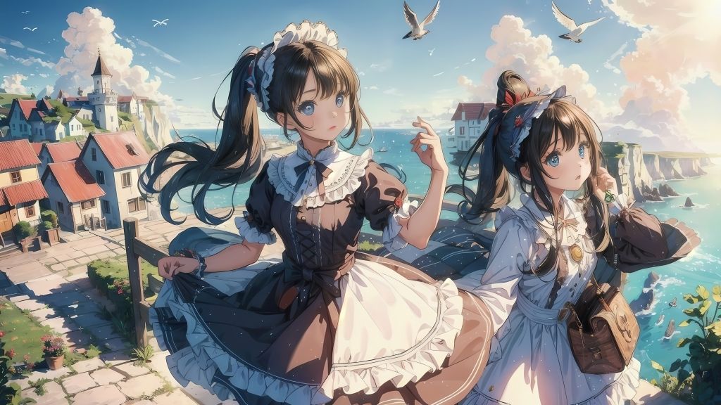 サンプル画像3:海辺のロリィタ少女イラスト集(こがねトワイライト) [d_463195]