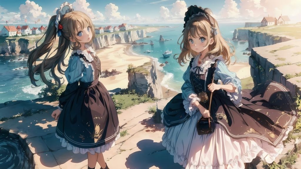 サンプル画像4:海辺のロリィタ少女イラスト集(こがねトワイライト) [d_463195]