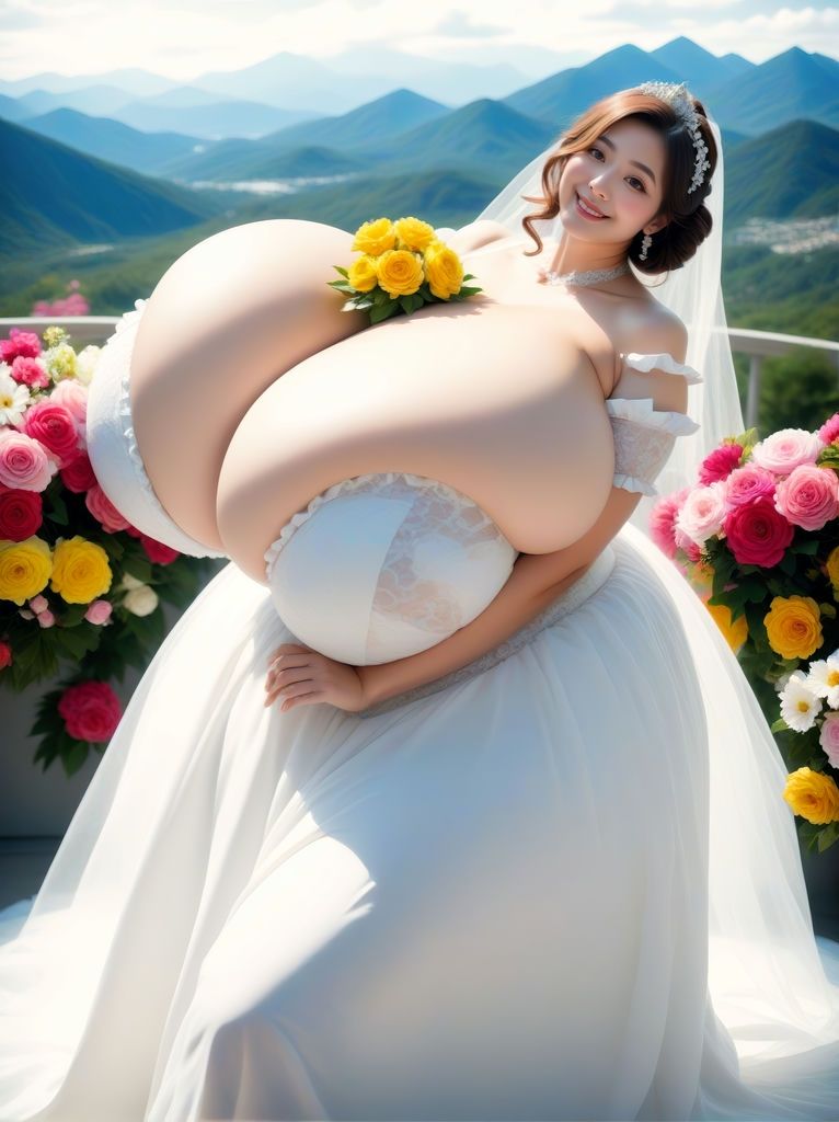 巨大なバスト 乳と花 ありえないほどグラマラスなお姉さん vol.5のサンプル画像 6