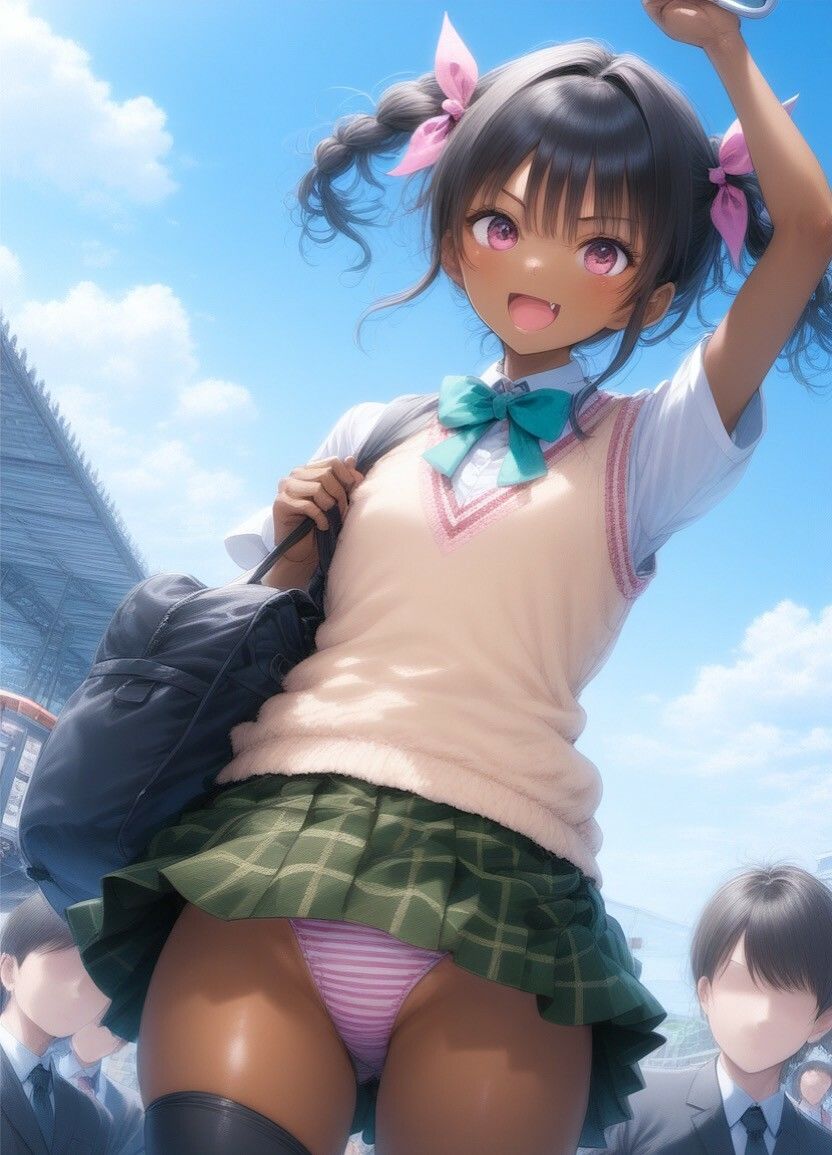 サンプル画像1:日焼けJK『あいりちゃん』のおパンツ＆オ◯ニー（通学編）(アナタの女学園) [d_463292]