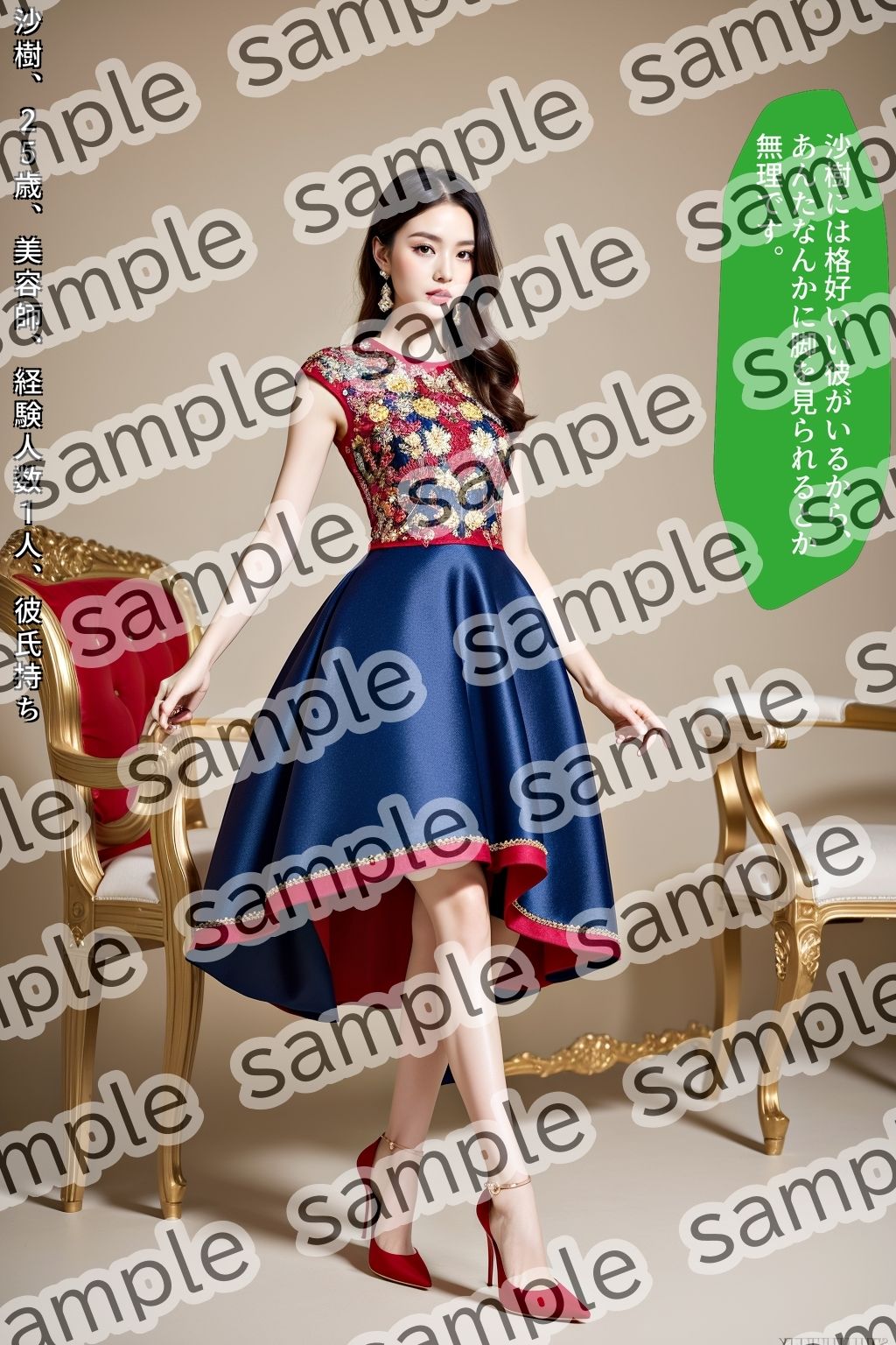 サンプル画像5:華麗なドレス姿の黒髪美脚美女 vol.2(あらぶるま18＋) [d_463348]