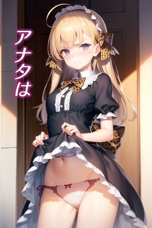 サンプル画像5:嫌な顔してパンツ見せてくる女の子〜ゴスロリ編〜(AIパンツ部) [d_463373]