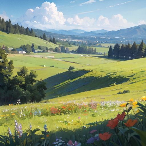 サンプル画像6:草原 背景素材(豊川内角) [d_463392]