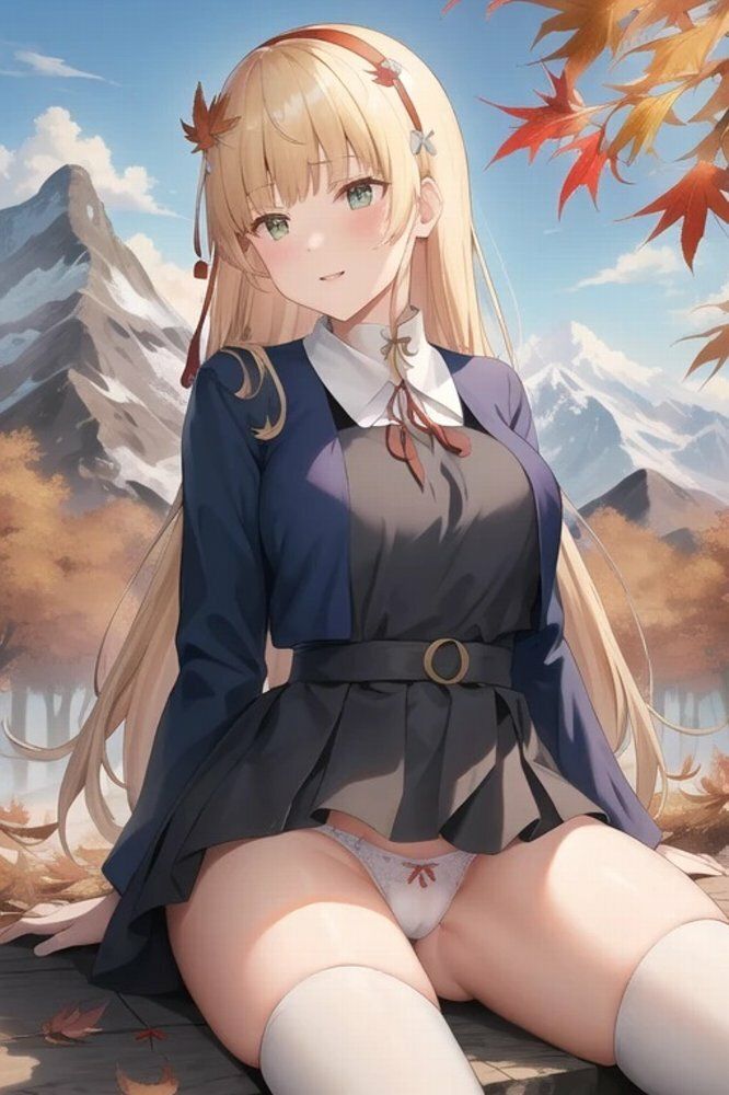 サンプル画像3:金髪JK紅葉山岳斜面パンチラ画像集(榊原大造) [d_463400]