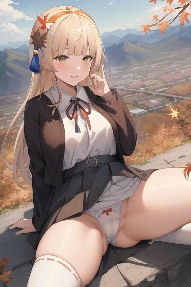 サンプル画像4:金髪JK紅葉山岳斜面パンチラ画像集(榊原大造) [d_463400]