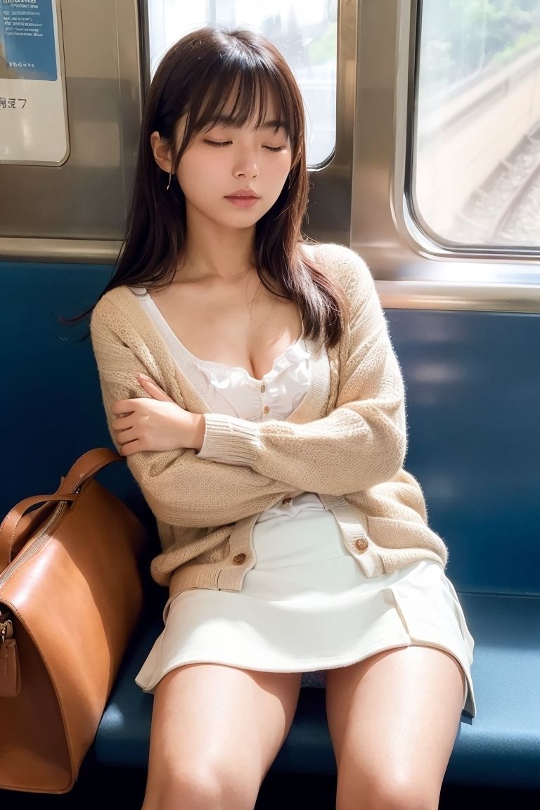 サンプル画像2:Generated Girls Collection vol.14 電車5 居眠り編(かまぼこ製造工場) [d_463432]