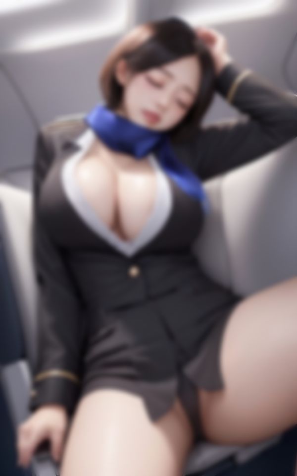 サンプル画像1:媚薬入り睡眠薬で眠った新人巨乳CAを襲ったHな悲劇(AI液) [d_463937]