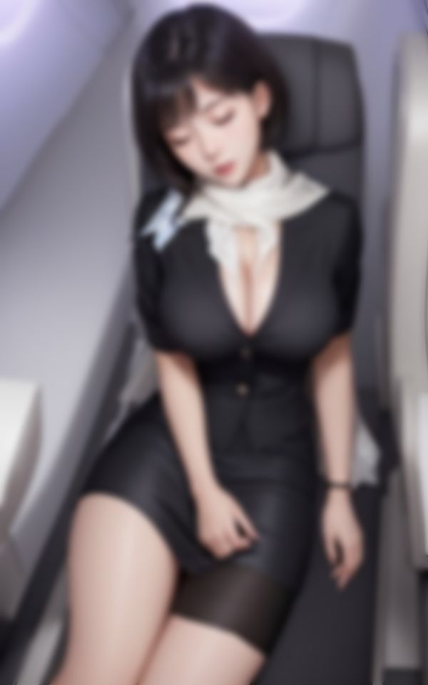 サンプル画像2:媚薬入り睡眠薬で眠った新人巨乳CAを襲ったHな悲劇(AI液) [d_463937]