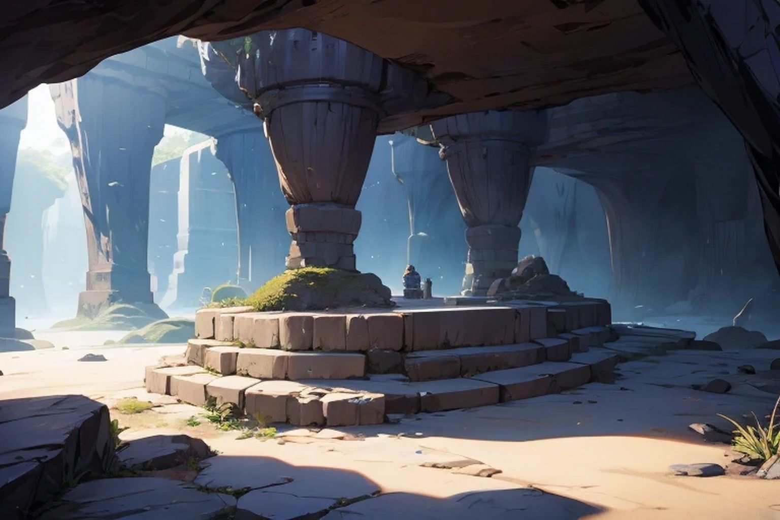 サンプル画像1:洞窟・ダンジョン 背景素材(豊川内角) [d_464194]