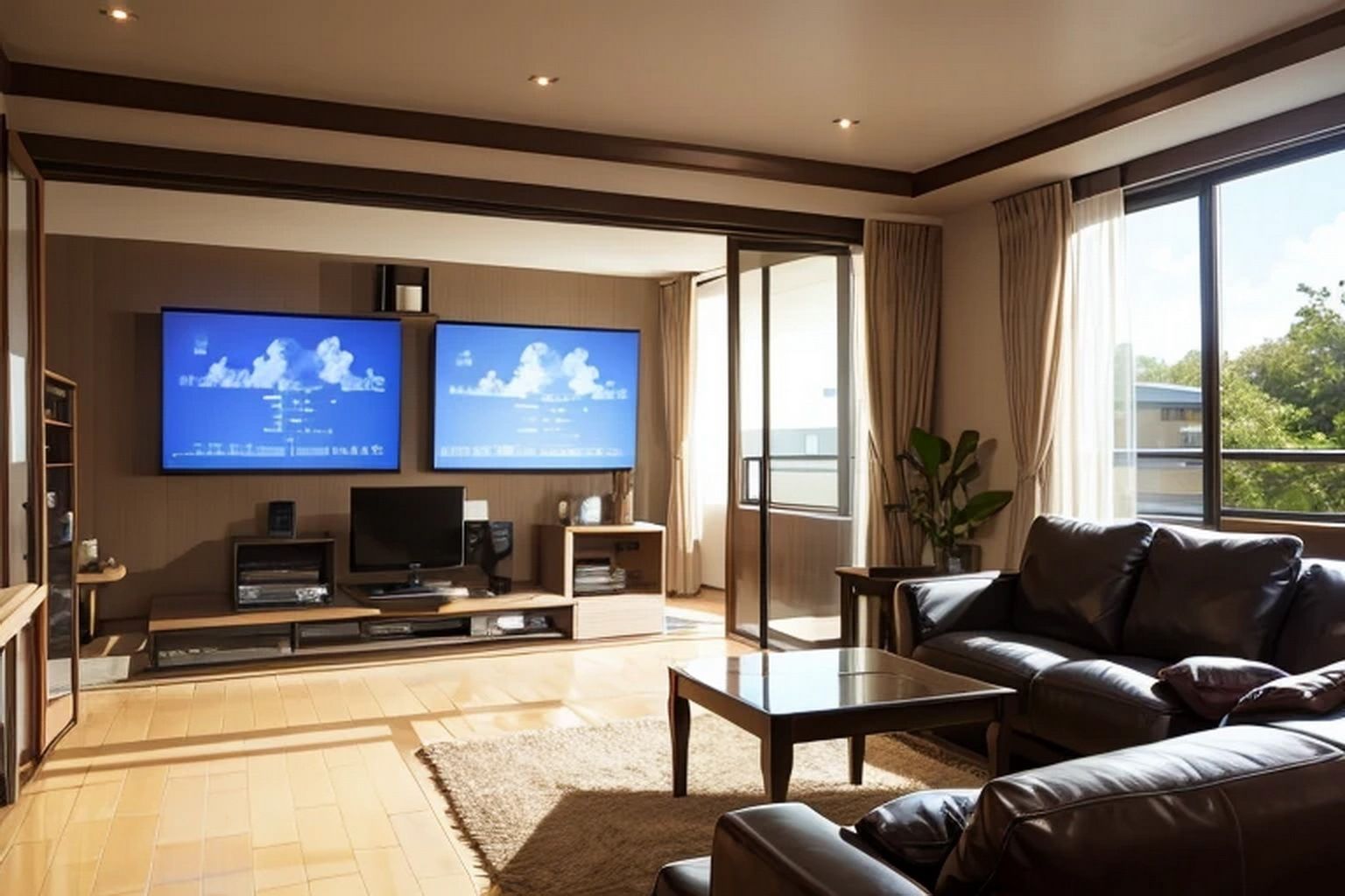 サンプル画像2:リビングルーム 背景素材(豊川内角) [d_464254]