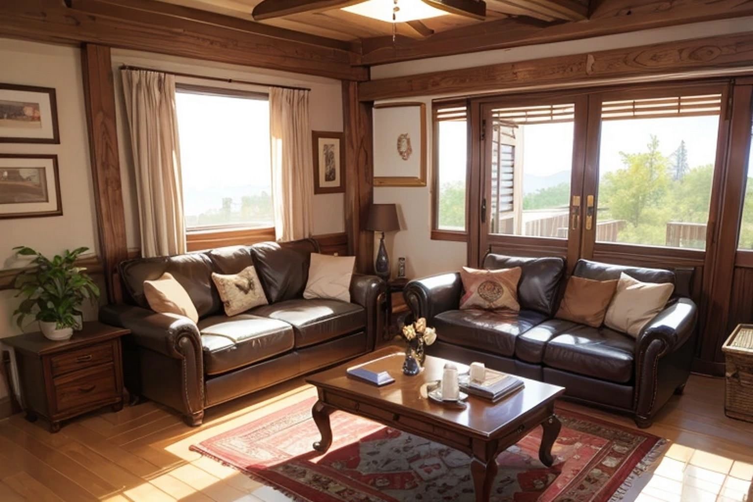 サンプル画像3:リビングルーム 背景素材(豊川内角) [d_464254]