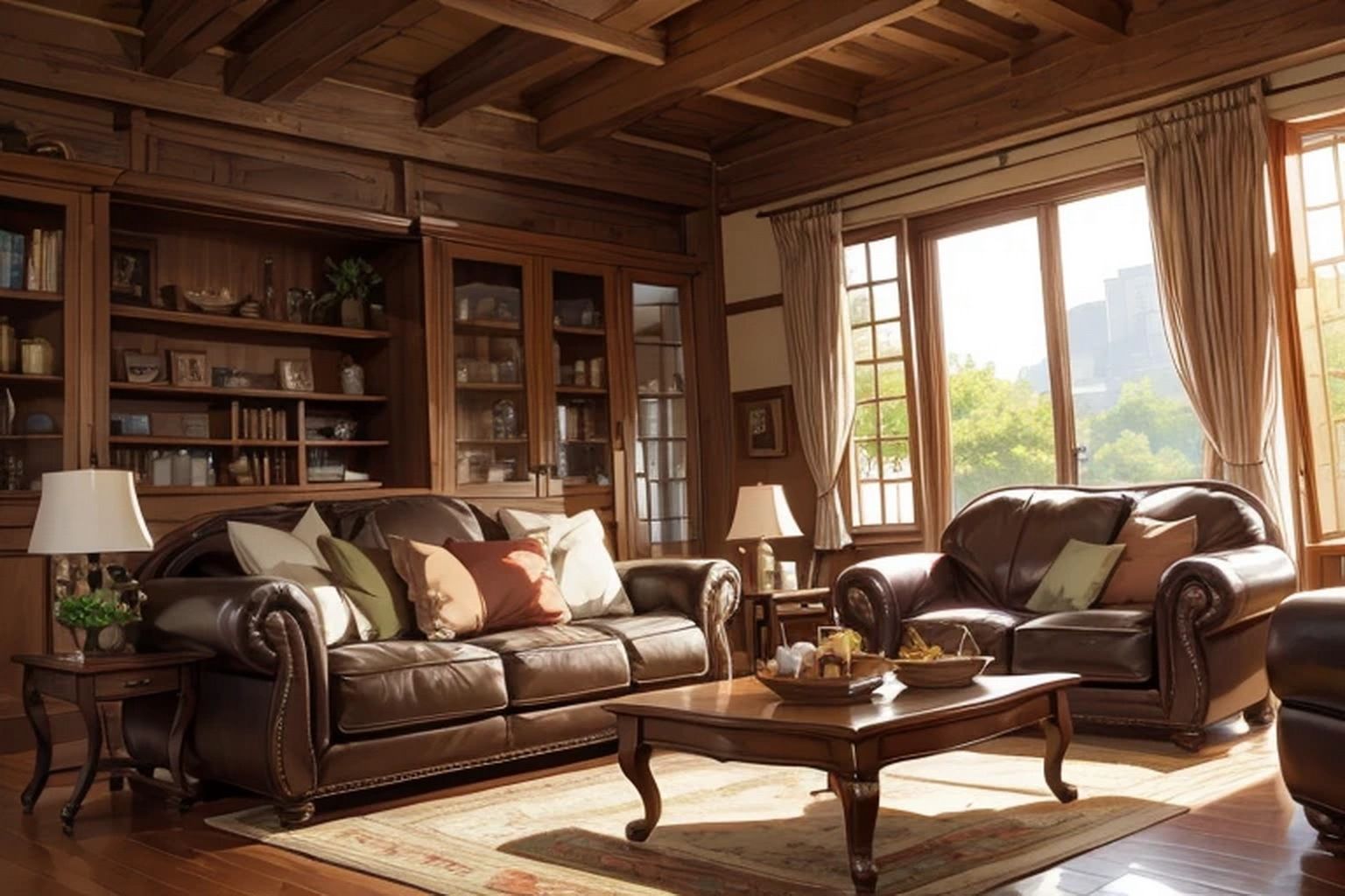 サンプル画像4:リビングルーム 背景素材(豊川内角) [d_464254]