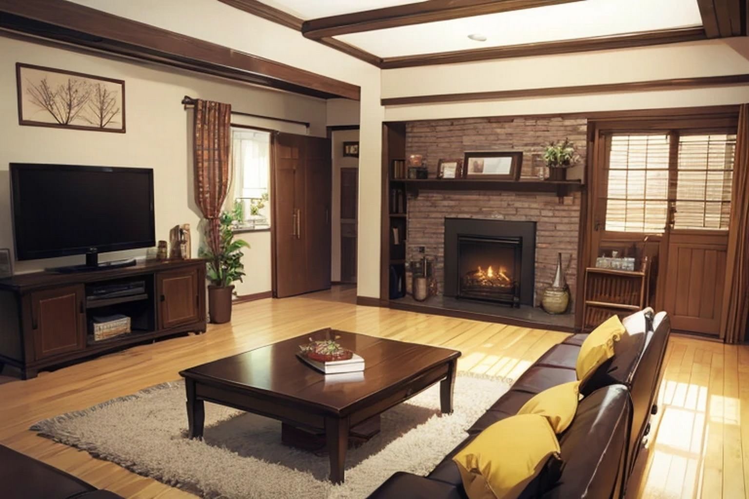 サンプル画像5:リビングルーム 背景素材(豊川内角) [d_464254]