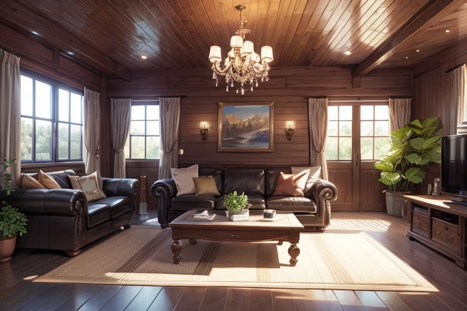 サンプル画像6:リビングルーム 背景素材(豊川内角) [d_464254]