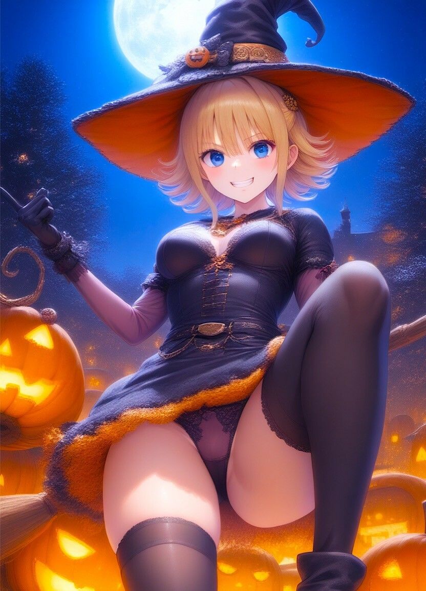 サンプル画像1:アイドルのハロウィン魔女コス！(らいん) [d_464263]