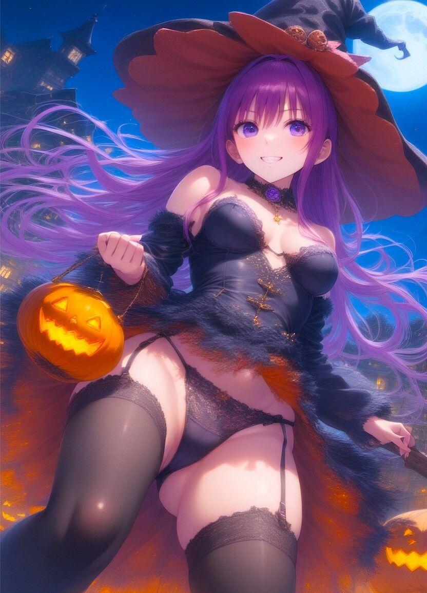 サンプル画像2:アイドルのハロウィン魔女コス！(らいん) [d_464263]