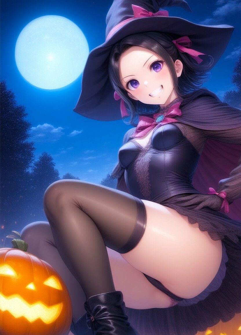 サンプル画像5:アイドルのハロウィン魔女コス！(らいん) [d_464263]