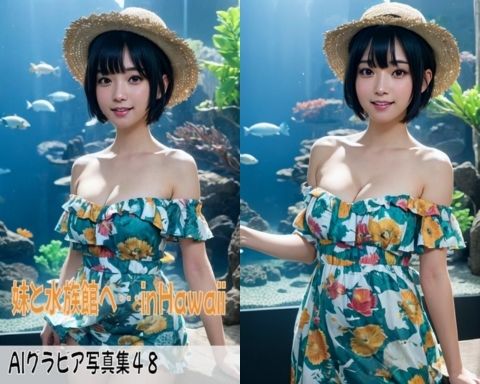 サンプル画像1:AIグラビア写真集48〜妹と水族館へ・・・in Hawaii〜(ねも) [d_464267]