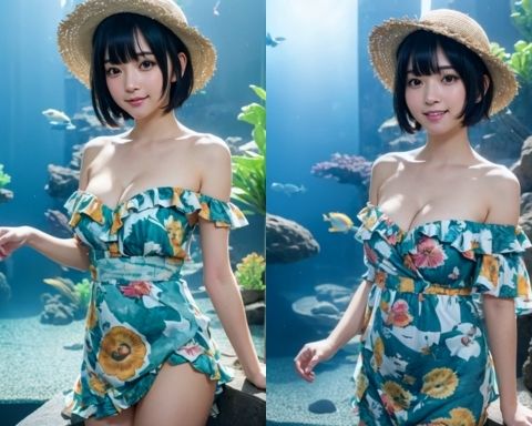 サンプル画像3:AIグラビア写真集48〜妹と水族館へ・・・in Hawaii〜(ねも) [d_464267]