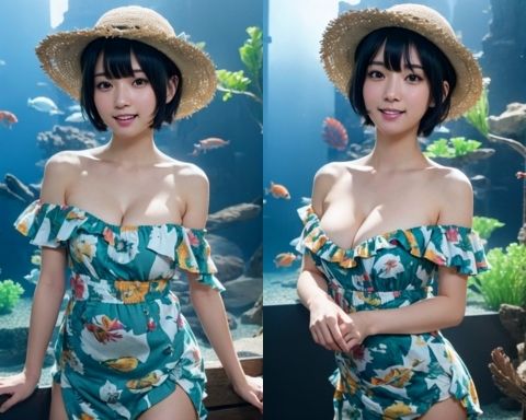 サンプル画像4:AIグラビア写真集48〜妹と水族館へ・・・in Hawaii〜(ねも) [d_464267]