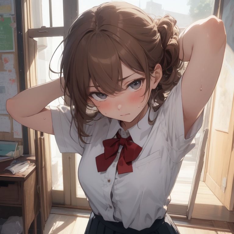 サンプル画像2:【127枚】放課後美少女のじっとり汗ばむ腋(紺色ドリーム) [d_464340]