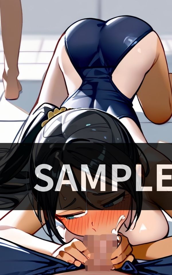 サンプル画像3:乱交サークルの日常 プールサイドで大騒ぎ 初参加のスク水女子が ぶっかけられて大興奮(ラブソウル) [d_464399]