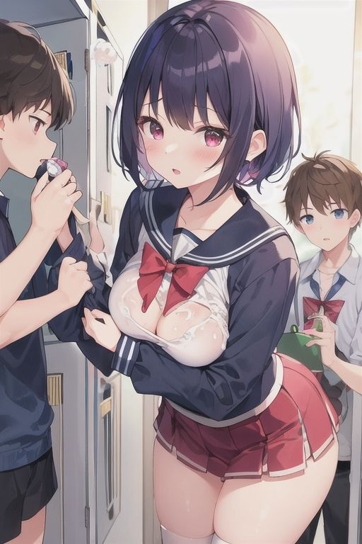 サンプル画像5:更衣室が男女共用？！かわいいおっぱい見放題！イラスト集8(はるはるぽん) [d_464459]