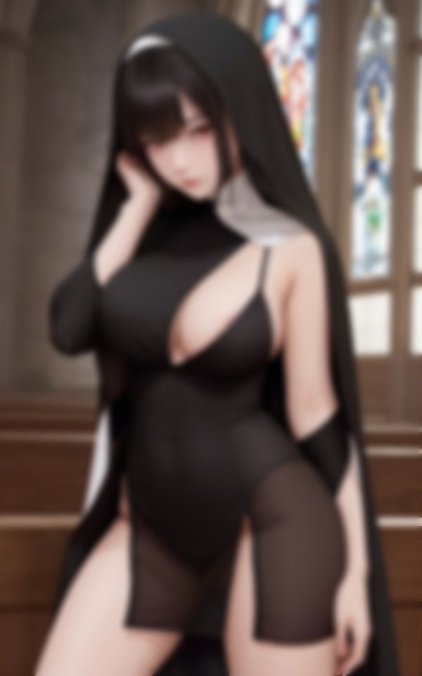 サンプル画像1:教会で魅せる豊満ボディ淫乱巨乳シスターの色仕掛け写真集93枚(AI美女ミルク) [d_464464]
