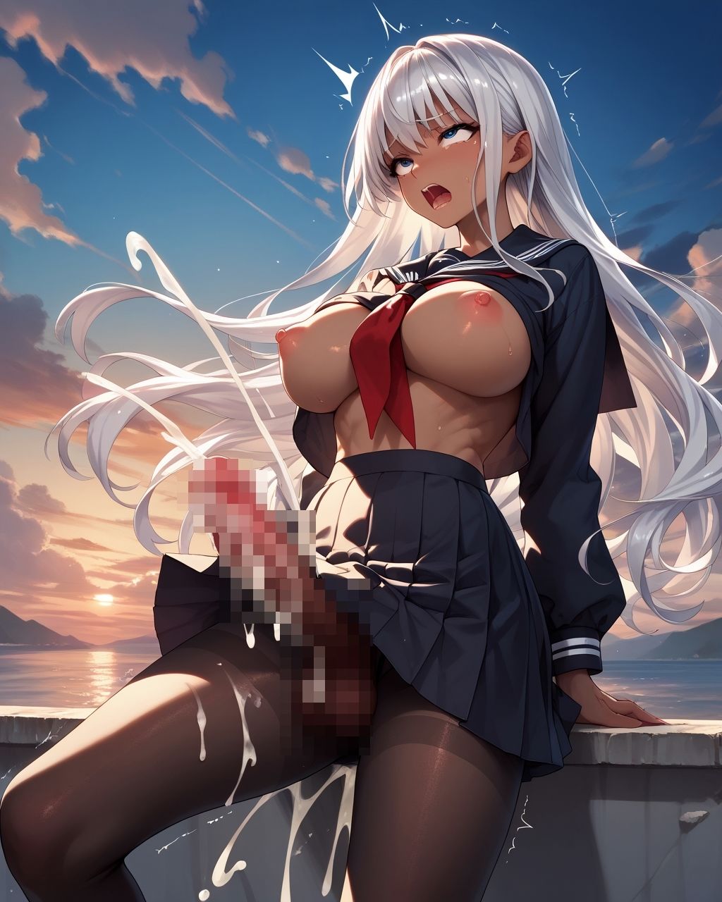 サンプル画像1:放課後ふたなり部 褐色セーラー編(えーあい書房) [d_464677]