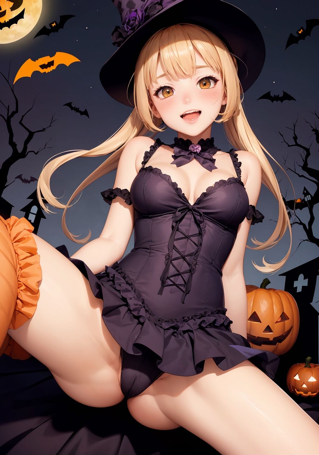 サンプル画像6:【ハロウィン美少女AIイラスト集】AI HALLOWEEN MODE【PNG97枚/PDF付】(Alice Museum) [d_464981]