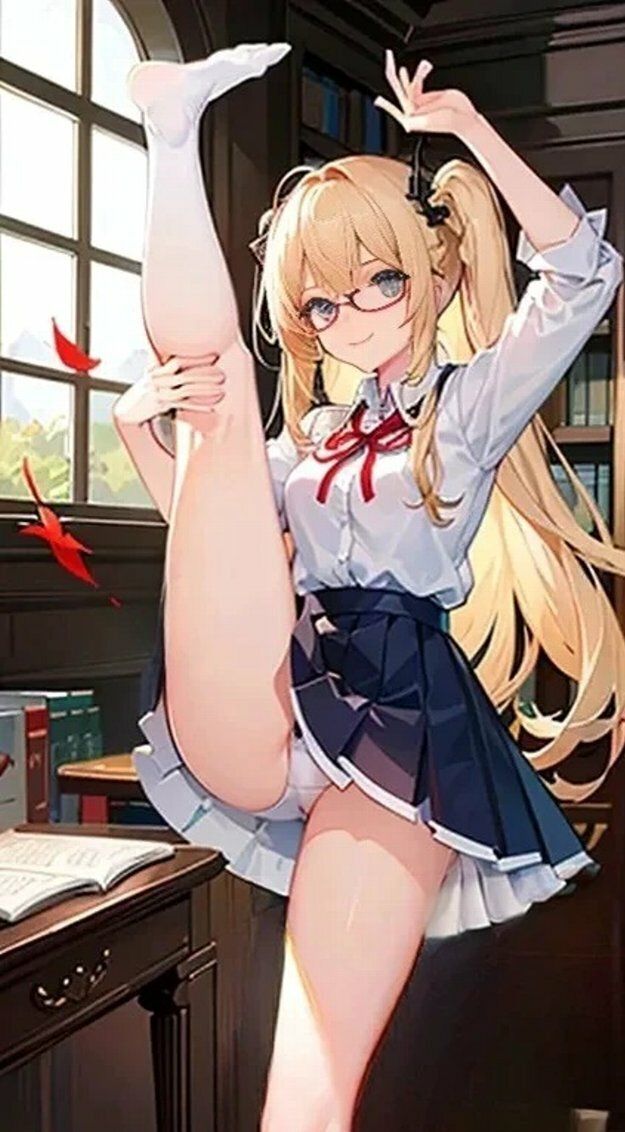 サンプル画像3:金髪メガネ少女図書館デートパンチラ画像集(榊原大造) [d_465250]