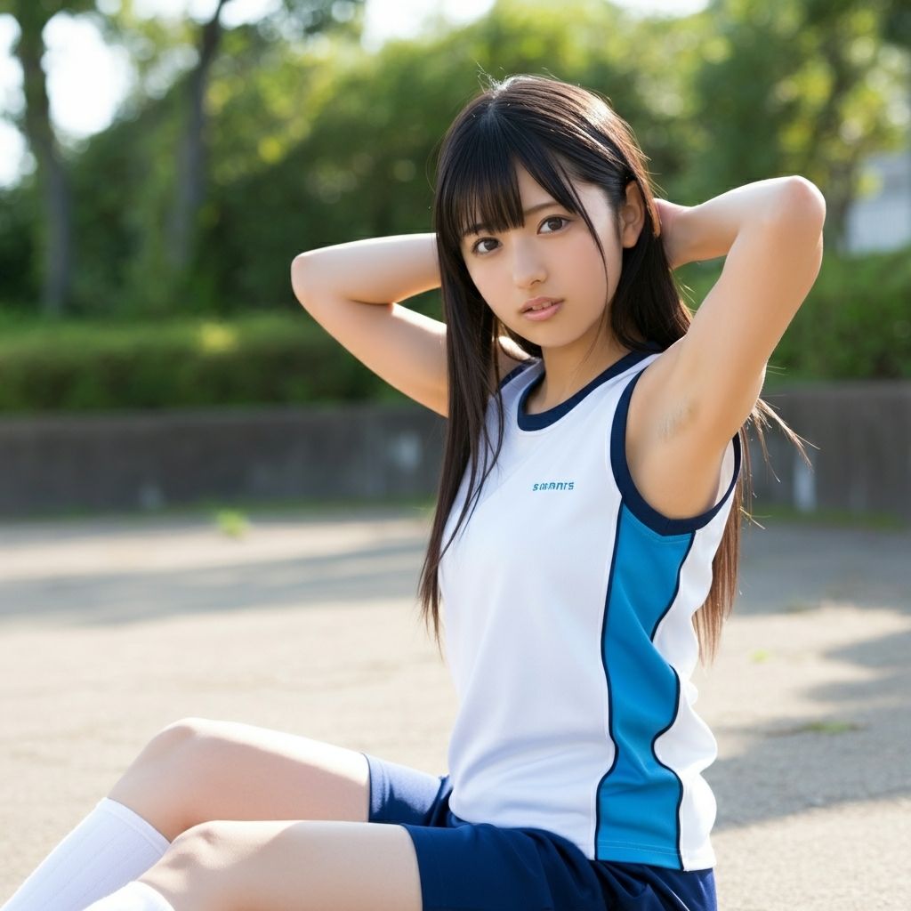 サンプル画像3:運動部女子のわき毛(もう限界) [d_465425]