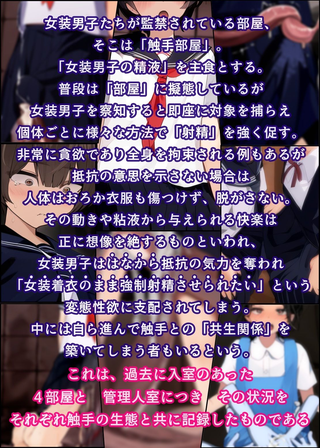 サンプル画像1:女装男子専用触手部屋での搾精監視記録(U.P.F) [d_465574]