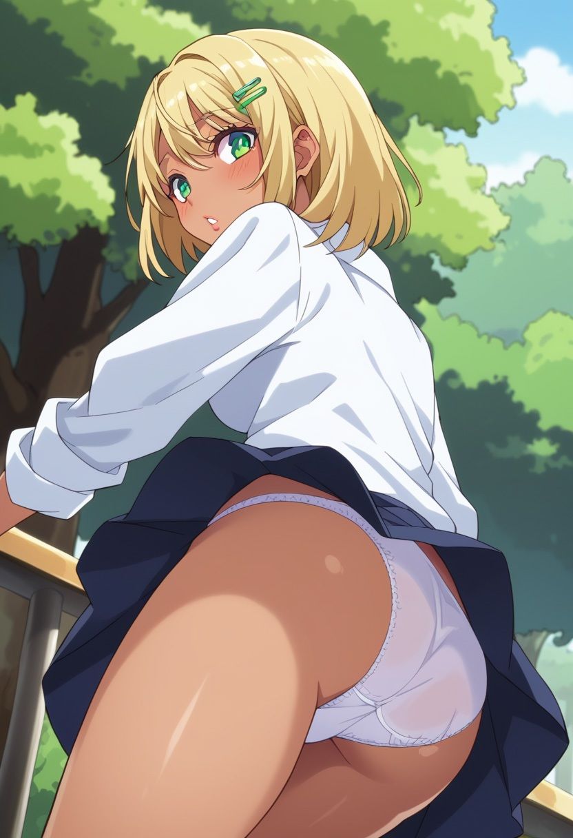 サンプル画像5:黒ギャルJK風チラ(白水亭) [d_465640]