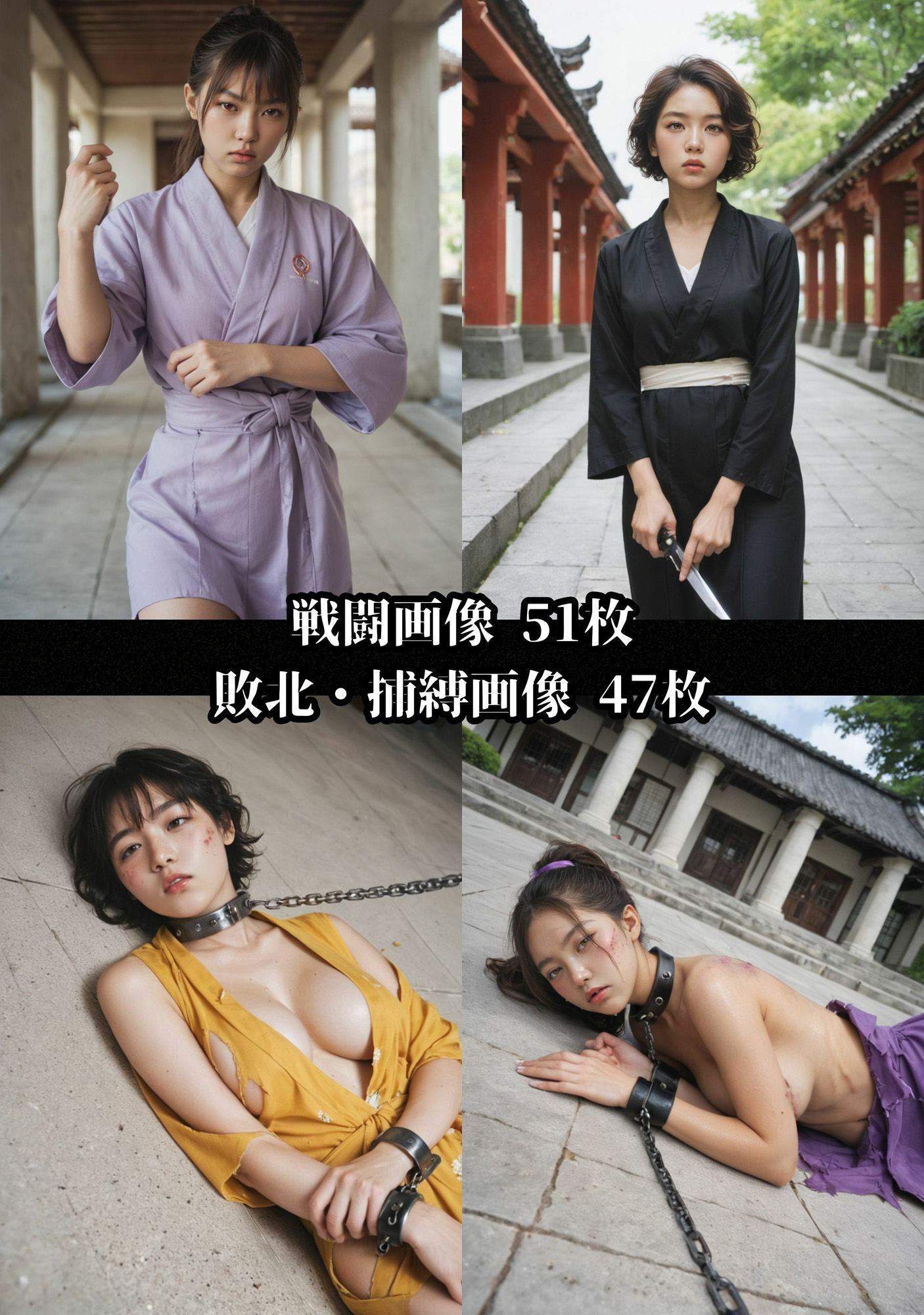 サンプル画像1:ヒロイン拘束・拷問電脳画集 The Captive Dolls 3 〜女囚くのいち散華抄〜(拘束マニア商会) [d_465788]