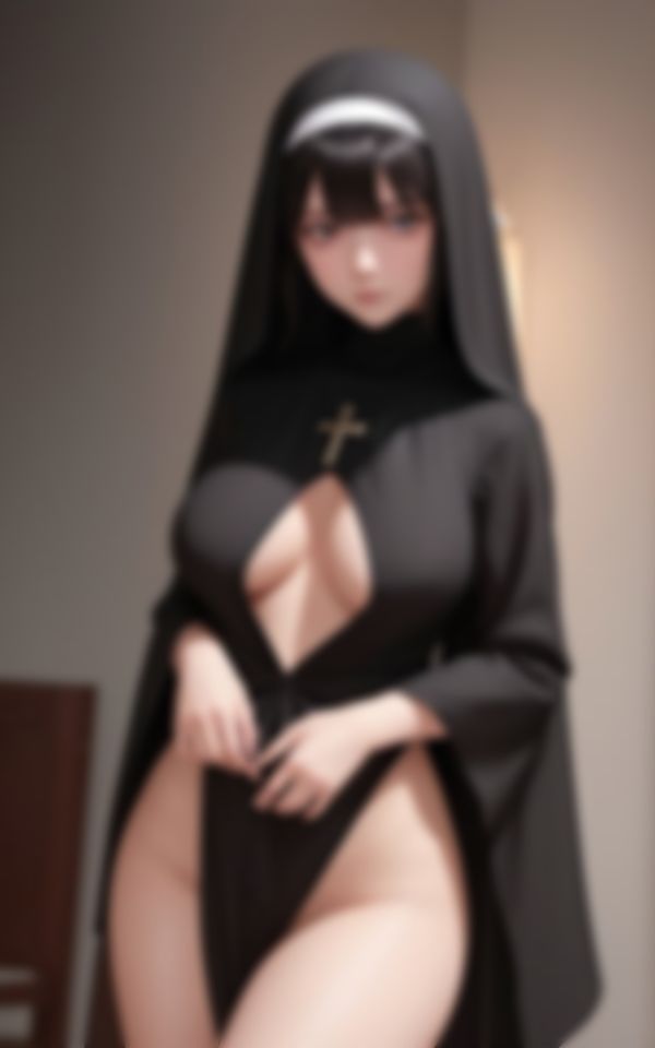 サンプル画像1:肉棒を求めて欲情が止まらない淫乱巨乳シスター痴女(えいあいレボ) [d_465920]