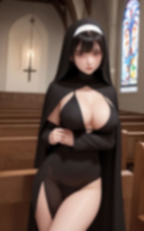 サンプル画像3:肉棒を求めて欲情が止まらない淫乱巨乳シスター痴女(えいあいレボ) [d_465920]