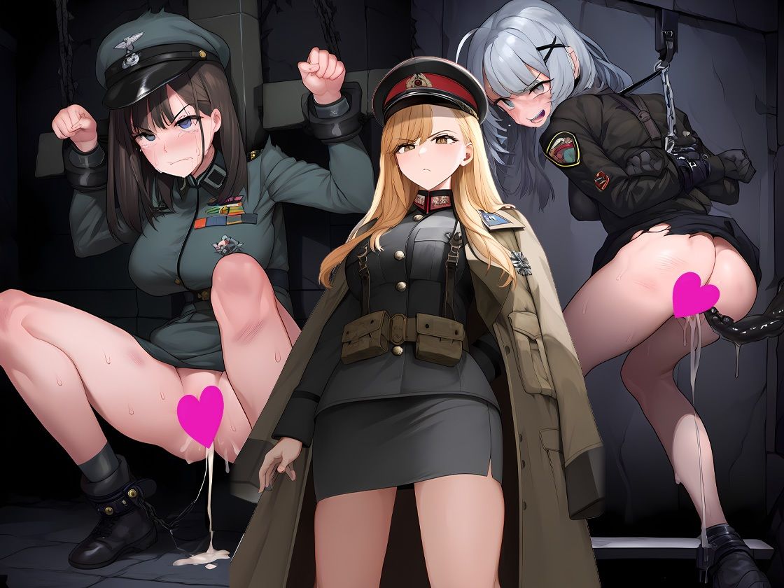 サンプル画像3:軍服少女拘束 500枚(強化カラス) [d_465937]