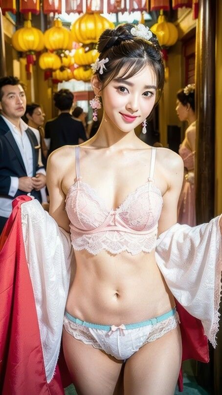 サンプル画像2:AI生成 セクシーコスプレ 漢服ランジェリー待ち受けコレクション Vol.4(美伝プロジェクト) [d_465974]